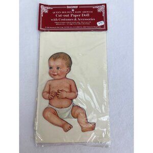 Queen Holdens Baby Shower Cut-Out Paper Doll With Costumes & Accessories